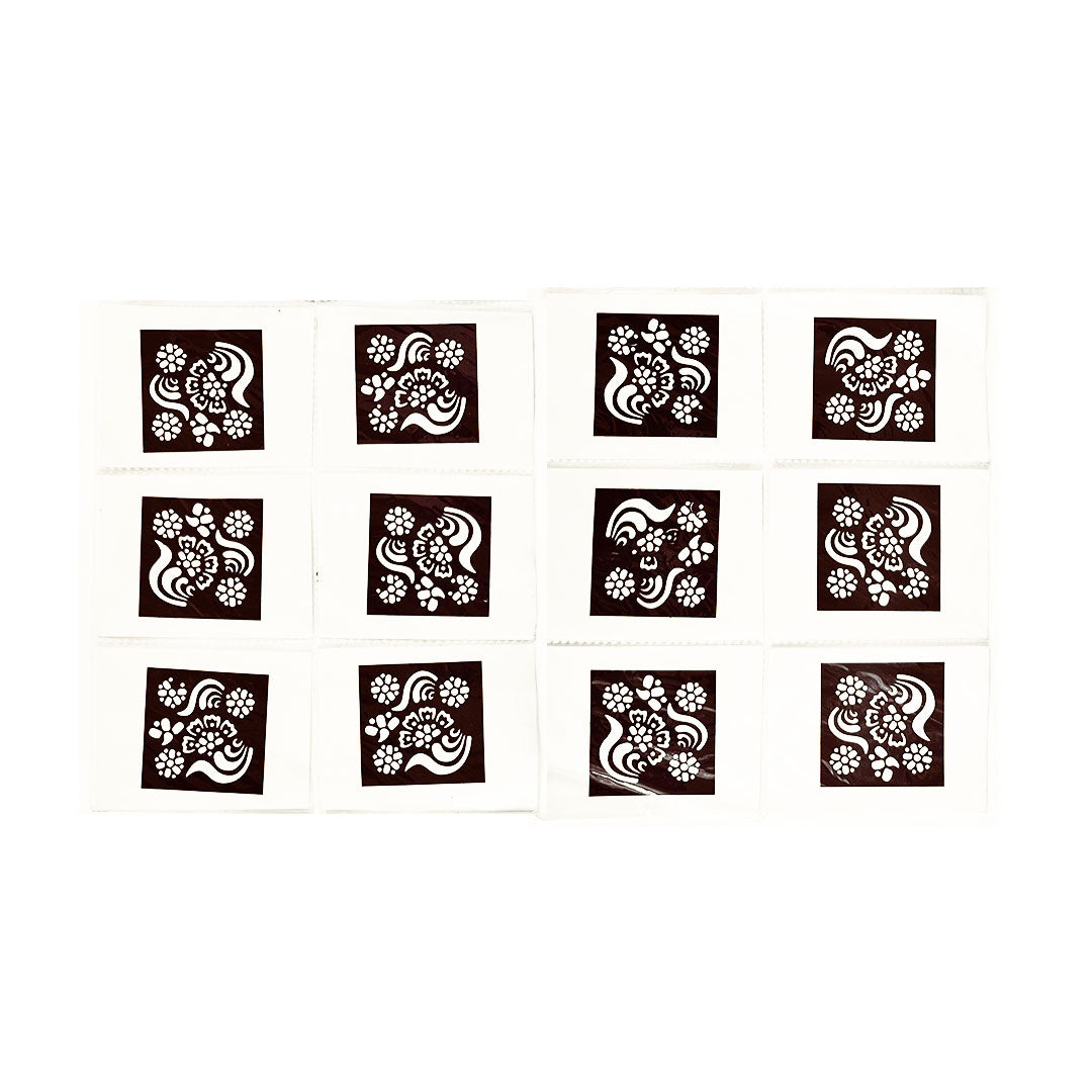 Set of 12 Henna Paste Stencils - Design 8