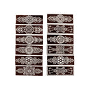 Set of 12 Henna Paste Stencils - Design 11