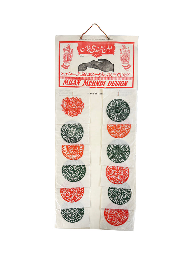 Set of 12 Henna Paste Stencils - Design 1