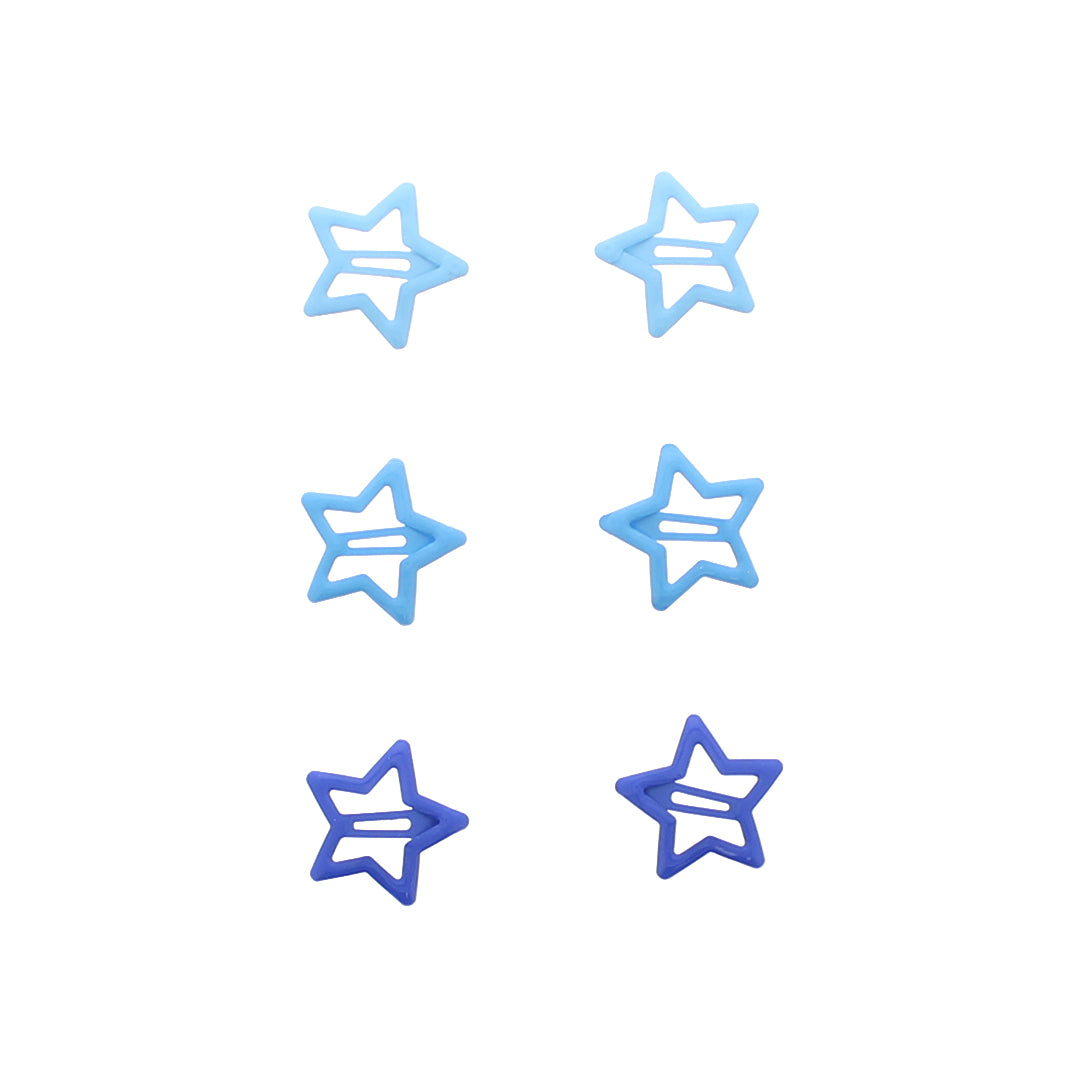 Set of 6 pcs Cute Colorful Star & Flower Hair Clip Set
