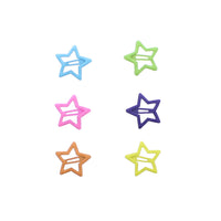 Set of 6 pcs Cute Colorful Star & Flower Hair Clip Set