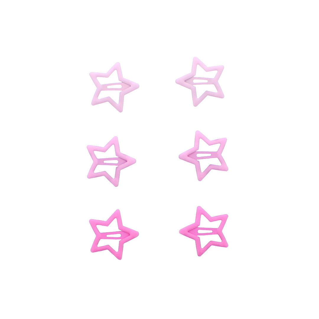 Set of 6 pcs Cute Colorful Star & Flower Hair Clip Set