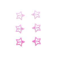 Set of 6 pcs Cute Colorful Star & Flower Hair Clip Set