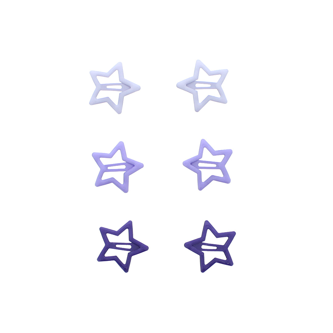 Set of 6 pcs Cute Colorful Star & Flower Hair Clip Set