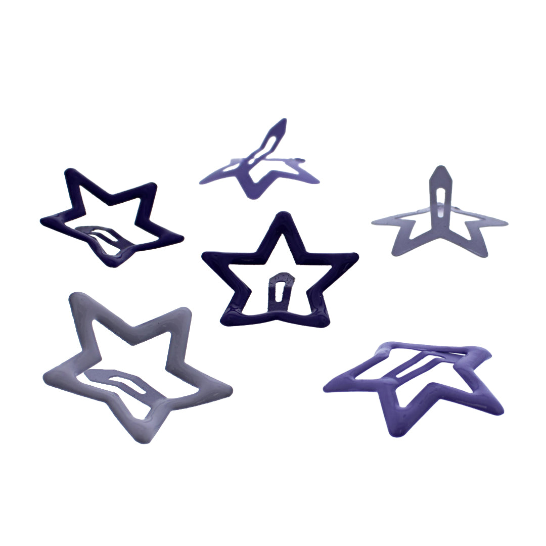 Set of 6 Cute Colorful Star Hair Clip Set
