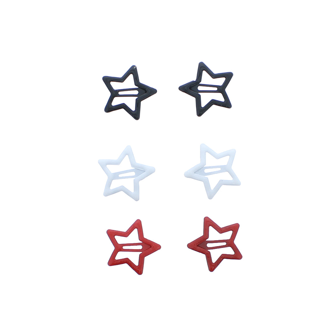Set of 6 pcs Cute Colorful Star & Flower Hair Clip Set