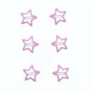Set of 6 Glitter Colorful Star &  3cm Hair Snapclip