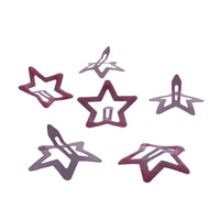 Set of 6 Glitter Colorful Star Hair Snapclips