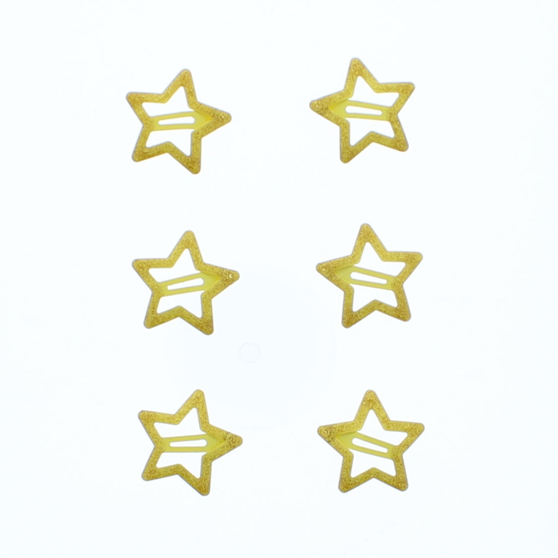 Set of 6 Glitter Colorful Star &  3cm Hair Snapclip