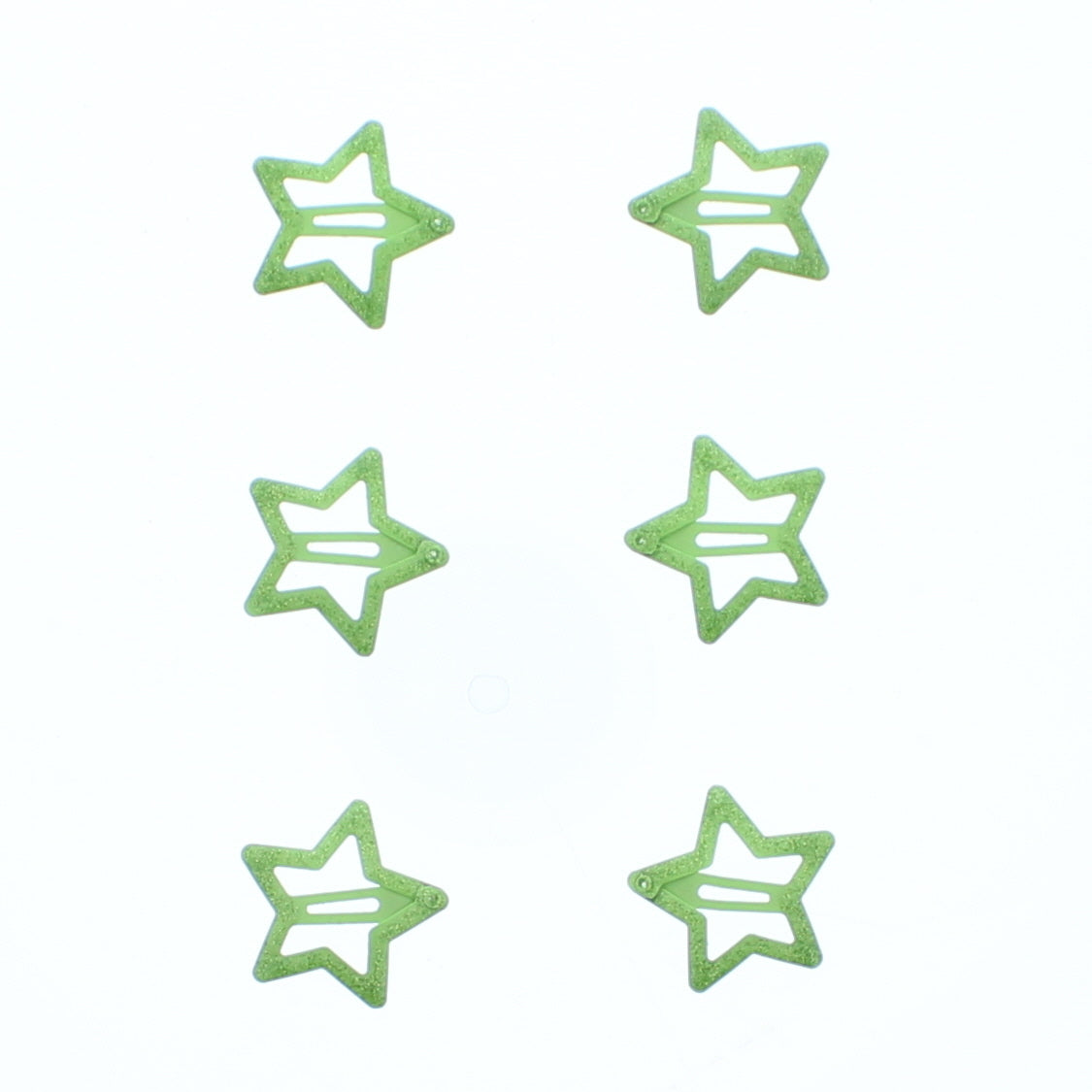 Set of 6 Glitter Colorful Star &  3cm Hair Snapclip