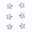 Set of 6 Glitter Colorful Star &  3cm Hair Snapclip