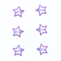 Set of 6 Glitter Colorful Star &  3cm Hair Snapclip