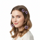 Set of 6 Glitter Colorful Star Hair Snapclips