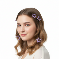 Set of 6 Glitter Colorful Star Hair Snapclips