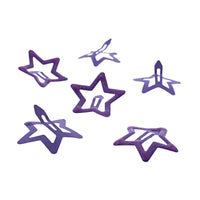 Set of 6 Glitter Colorful Star Hair Snapclips