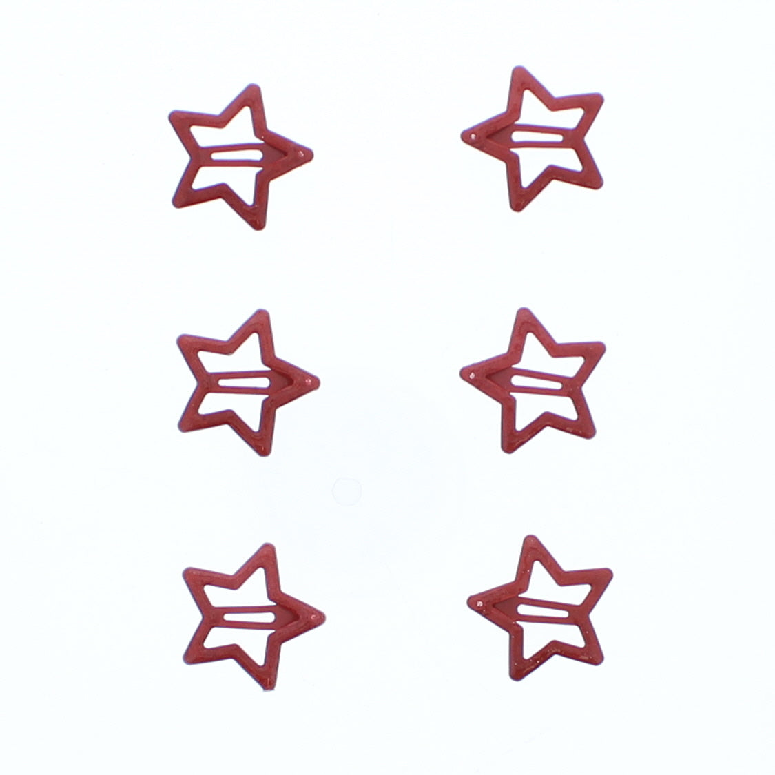 Set of 6 Glitter Colorful Star &  3cm Hair Snapclip
