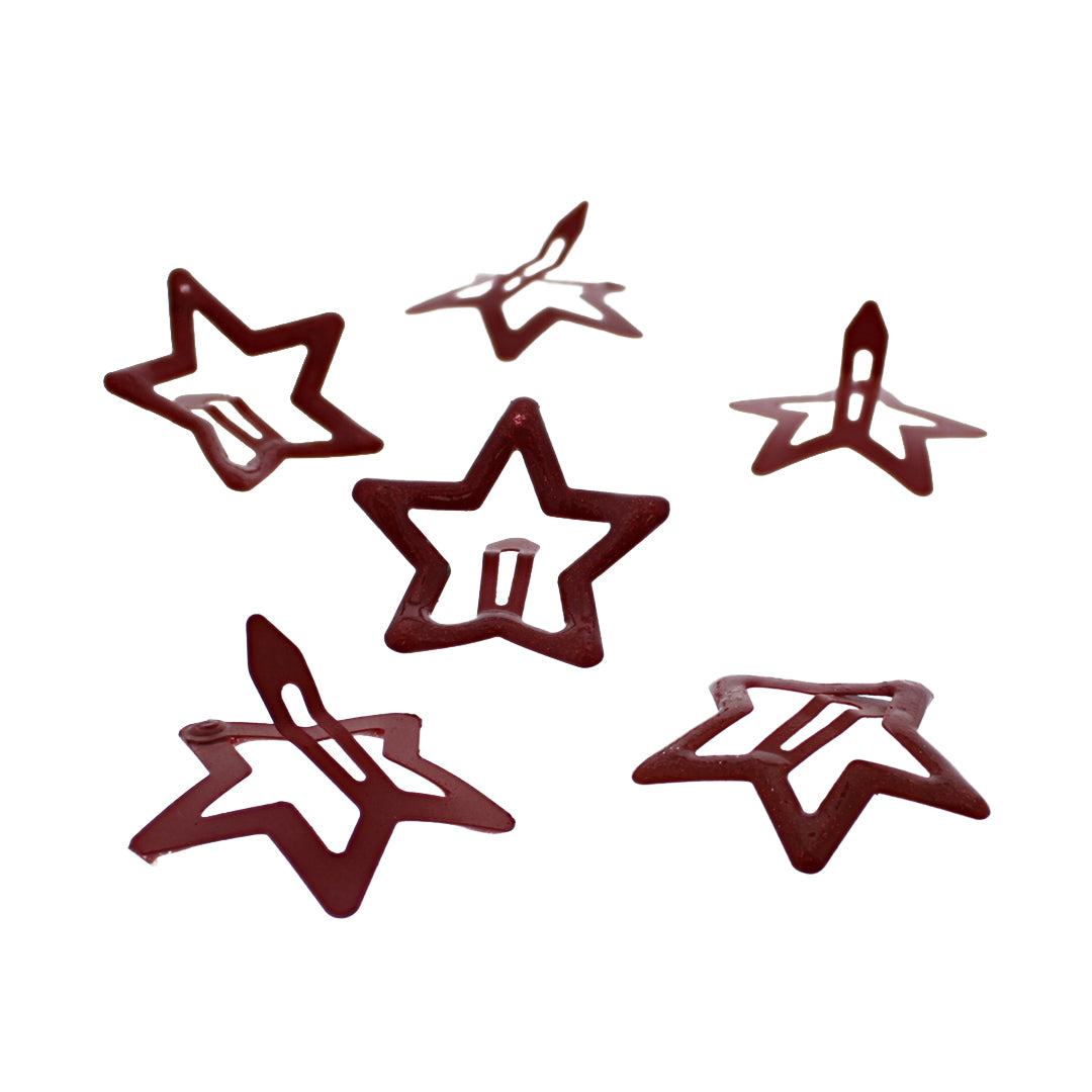 Set of 6 Glitter Colorful Star Hair Snapclips