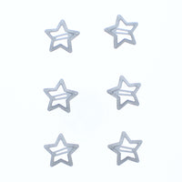 Set of 6 Glitter Colorful Star &  3cm Hair Snapclip