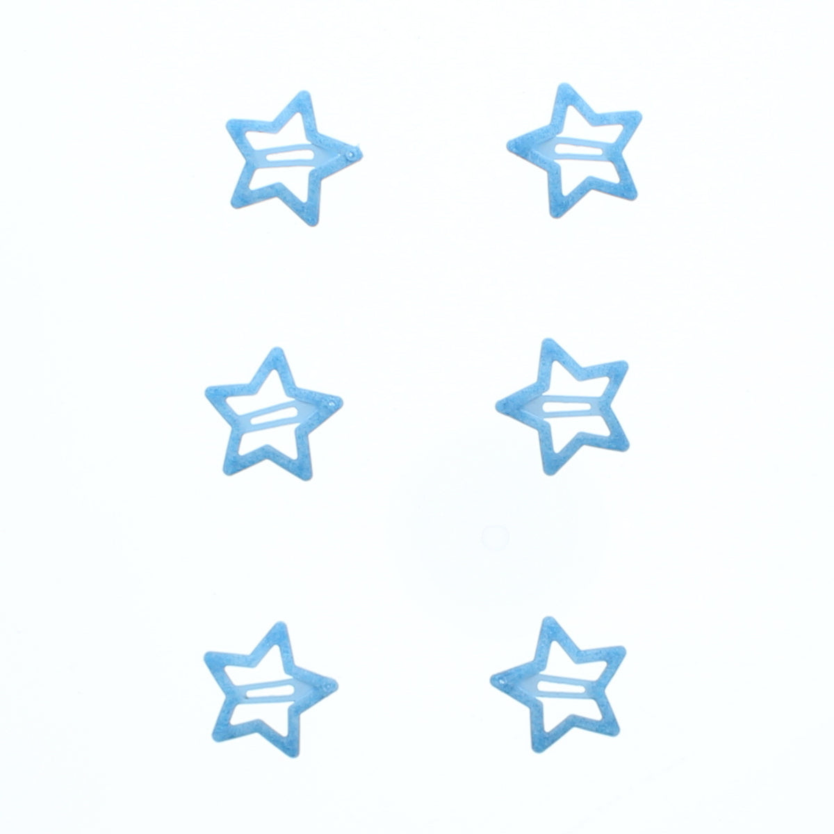 Set of 6 Glitter Colorful Star Hair Snapclips
