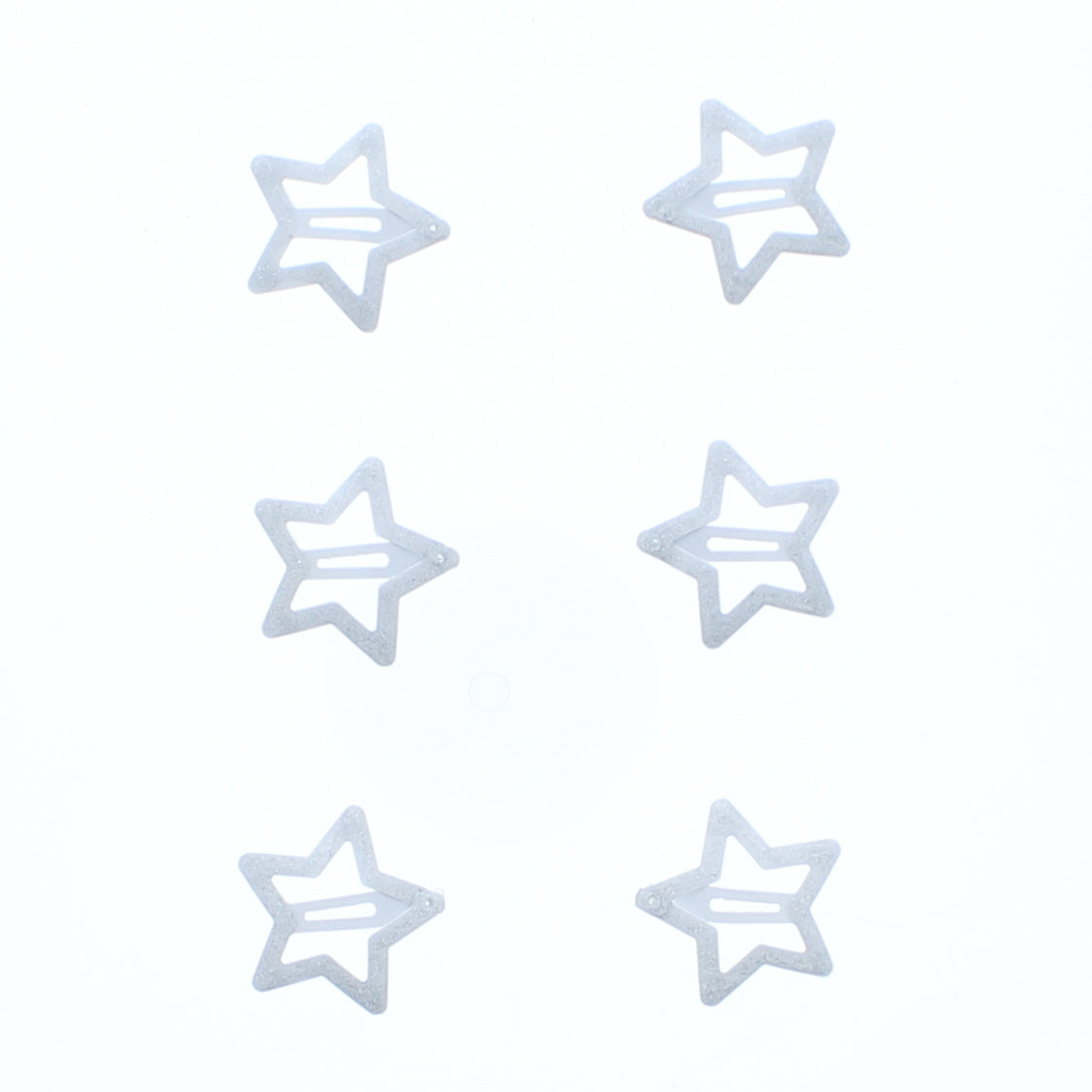 Set of 6 Glitter Colorful Star &  3cm Hair Snapclip
