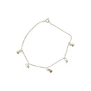 Assorted Stone Silver Star & Ball Chain Anklet