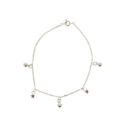 Silver Star & Ball Chain Anklet