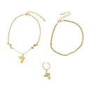 Set of 2 Dolphin & Plain Anklets