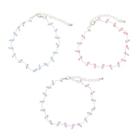 Silver Anklet with Coloured Beads
