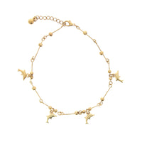 Gold Dolphin Charm Anklet
