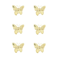 Set of 6 Assorted Metallic Colorful Butterfly Brooch Pin