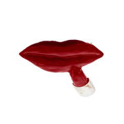 Red Lips Brooch with Lipstick