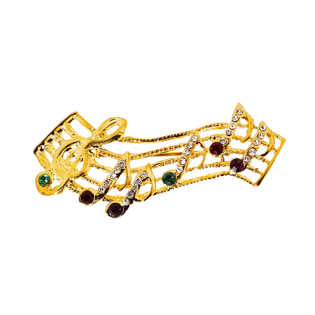 Musical Note Themed Golden Brooch