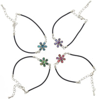 Assorted Colour Daisy Adjustable Bracelets
