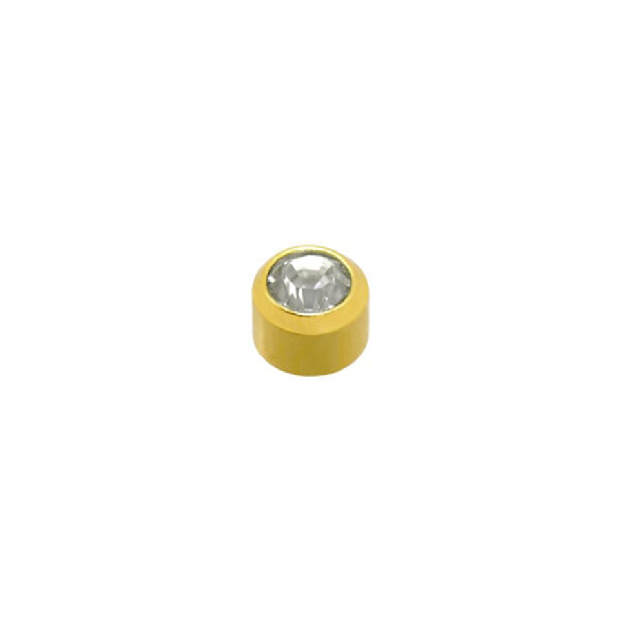 Clear Crystal Stone Gold Plated Caflon Ear Studs