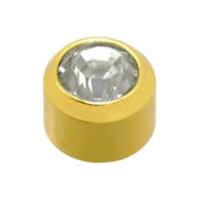 4mm Clear Crystal Stone Gold Plated Caflon Ear Studs - April