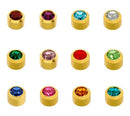 Regular Size Crystal Stone Plated Caflon Ear Studs