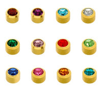 Regular Size Crystal Stone Plated Caflon Ear Studs