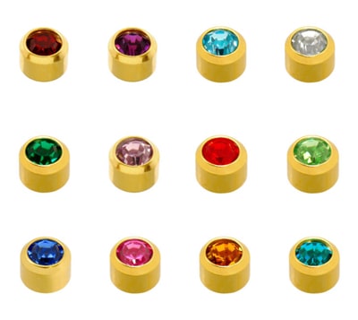 Regular Size Crystal Stone Plated Caflon Ear Studs