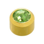 4mm Peridot Stone Gold Plated Caflon Ear Studs - August