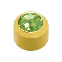 4mm Peridot Stone Gold Plated Caflon Ear Studs - August