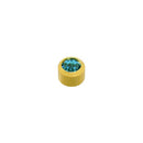 4mm Blue Zircon Stone Gold Plated Caflon Ear Studs