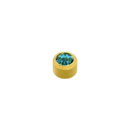4mm Blue Zircon Stone Gold Plated Caflon Ear Studs