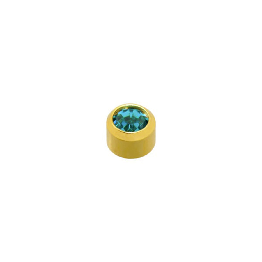 4mm Blue Zircon Stone Gold Plated Caflon Ear Studs