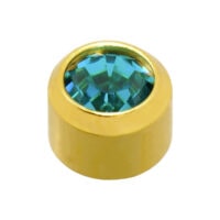 4mm Blue Zircon Stone Gold Plated Caflon Ear Studs - December