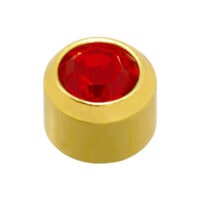 4mm Ruby Stone Gold Plated Caflon Ear Studs - July