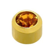 4mm Topaz Stone Gold Plated Caflon Ear Studs - November