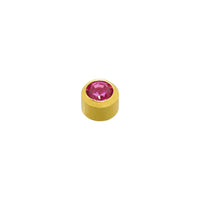 Rose Zircon Stone Gold Plated Caflon Ear Studs