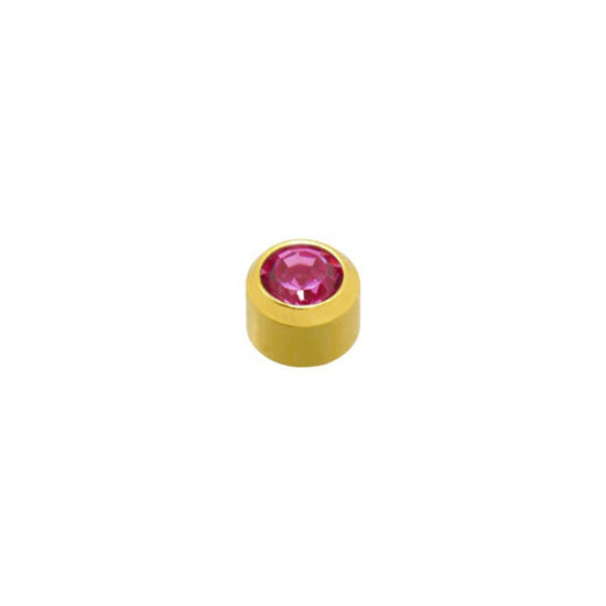 Rose Zircon Stone Gold Plated Caflon Ear Studs