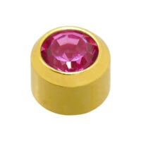 4mm Rose Zircon Stone Gold Plated Caflon Ear Studs - October