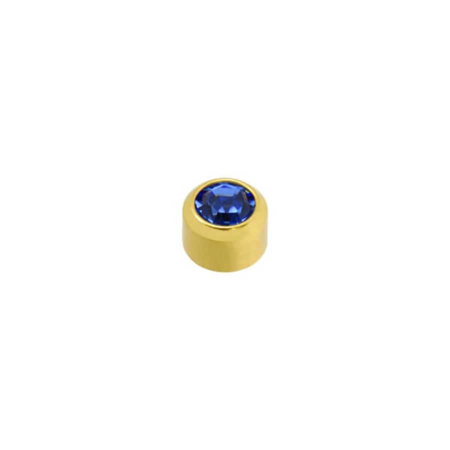 Sapphire Stone Gold Plated Caflon Ear Studs
